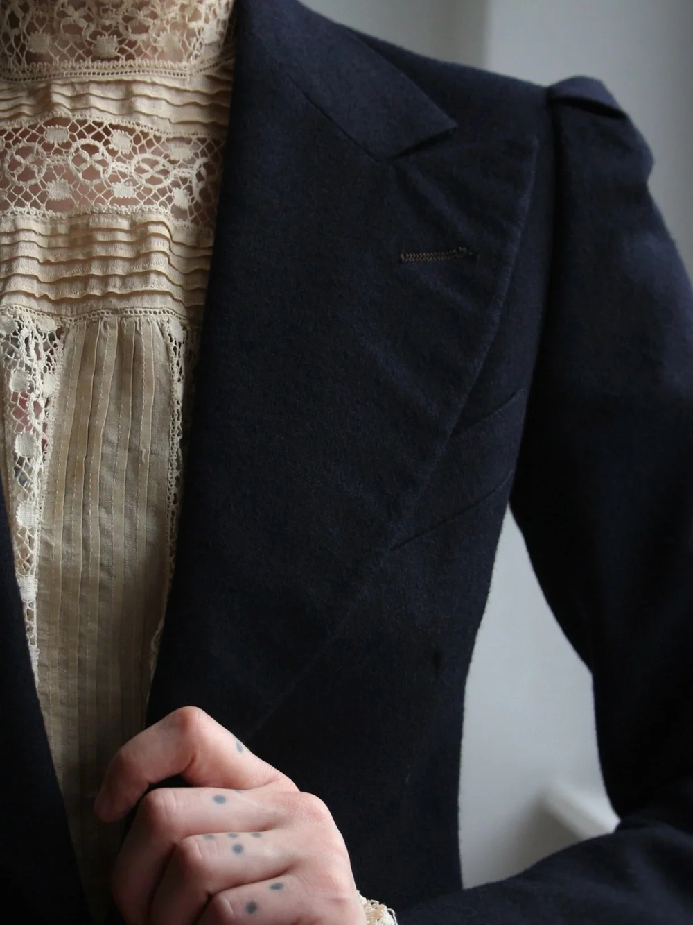 1930's Indigo Wool Tailored Blazer Jacket - Picture 7 of 8